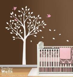 Tree Wall Decal Birds Today On Sale Nursery Kids Room Decal Baby Room Decor Birds - thumbnail 2