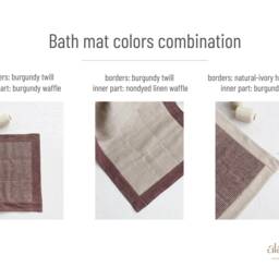Linen Waffle Bath Mat, Absorbent Bathroom Rug, Fast Dry Shower Accessory, Absorbing Bathmat, Small Mat - thumbnail 4