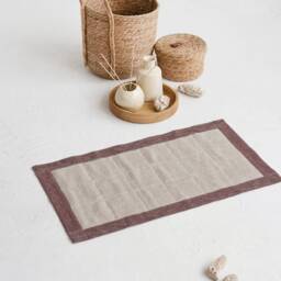 Linen Waffle Bath Mat, Absorbent Bathroom Rug, Fast Dry Shower Accessory, Absorbing Bathmat, Small Mat - thumbnail 3