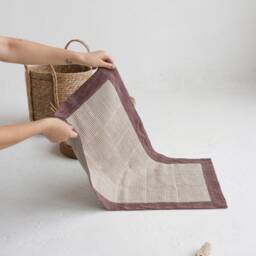 Linen Waffle Bath Mat, Absorbent Bathroom Rug, Fast Dry Shower Accessory, Absorbing Bathmat, Small Mat - thumbnail 2