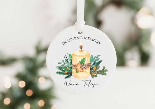 Personalised in Loving Memory Christmas Bauble - Memorial Candle Ornament, Remembrance Gift For Loved One 2025 - image 1