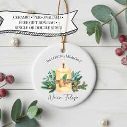 Personalised in Loving Memory Christmas Bauble - Memorial Candle Ornament, Remembrance Gift For Loved One 2025 - thumbnail 3
