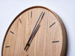 Australian Wood Clock - European Oak Minimalist Wooden Solid Wall Mid Century Modern - thumbnail 1