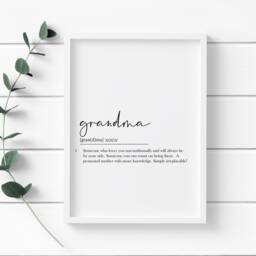 Nanna Script Text Definition Print, Mummy, Statement Poster, Mama, Mum Definition, Picture, Mothers Day Gift, Present - thumbnail 2