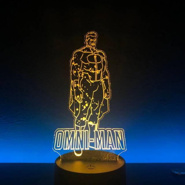Omni-Man - Invincible Nolan Grayson Led Desk Lamp 15 Color Changing Light Base Remote & Usb Cord Included