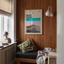 Mount Rainier National Park Mid-Century Travel Poster, Abstract Minimalist Art Print, Washington Poster - thumbnail 3