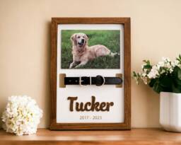 Pet Memorial Collar Holder, Remembrance Frame, Picture, Gift For Loss, Cat Memorial, Dog Holder E84 - thumbnail 1