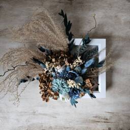 Dried Flowers Wall Decor Pampas Grass Boho Art Unique Home Gift 3D Display Natural Wood Frame Floral Hanging Luxury Ideas - thumbnail 3