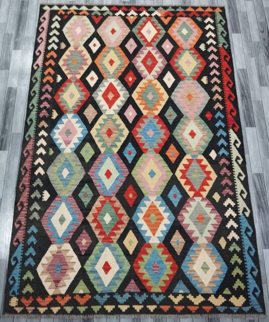 Kilim Rug Multicolour, Handmade Artisan Afghan Turkish Navajo Natural Wool 291x200 cm - image 1