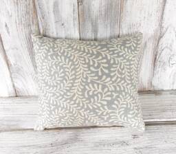 Pillow Cushion Stuffed Throw Blue & Cream Flowers Solid Backing Home Decor - thumbnail 1
