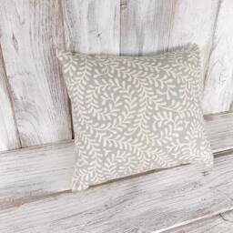 Pillow Cushion Stuffed Throw Blue & Cream Flowers Solid Backing Home Decor - thumbnail 2