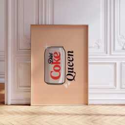 Diet Coke Queen Pop Art Poster, Modern Wall Print, Retro Soda Can Decor, Colourful Kitchen Or Bar Artwork Gift, Lover Gift - thumbnail 2