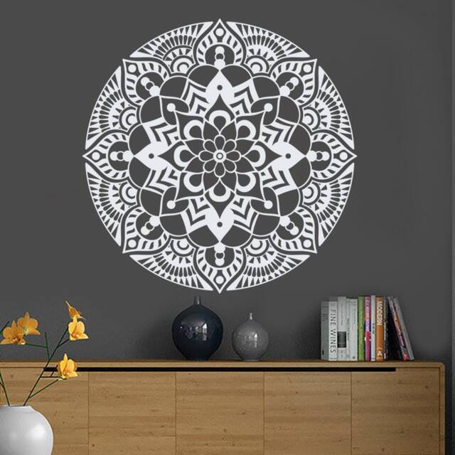 Mandala Wall Decal, Sticker, Boho Bohemian Bedroom Decor, Flower Yoga Art J629 - image 1