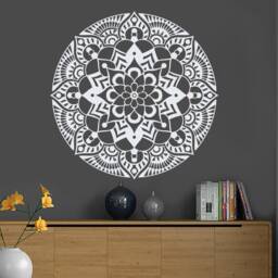 Mandala Wall Decal, Sticker, Boho Bohemian Bedroom Decor, Flower Yoga Art J629 - thumbnail 1