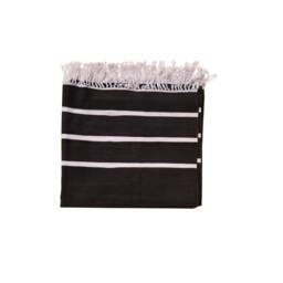 Handmade Cotton Dhurrie Rug India Ink Black, Reversible Area Rug - thumbnail 3