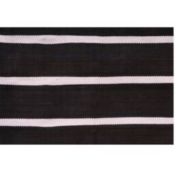 Handmade Cotton Dhurrie Rug India Ink Black, Reversible Area Rug - thumbnail 4