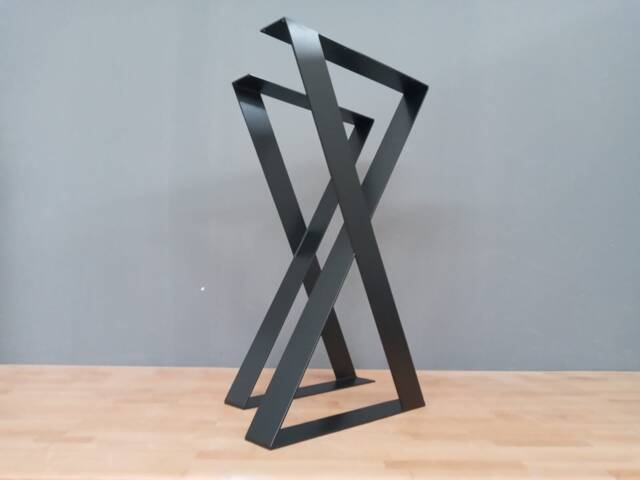 40'' X-Frame Table Legs - Tall Flat Steel Base For Standing Desks, Console & Bar Tables Modern Industrial Design - image 1