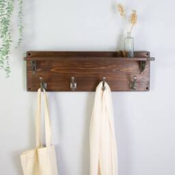 Reclaimed Wood Victorian Coat Hook Shelf - thumbnail 2