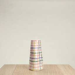 Multicoloured Check Ceramic Mini Vase, Home Decor, Housewarming Gift, Wedding Birthday Mother's Day Gift - thumbnail 3