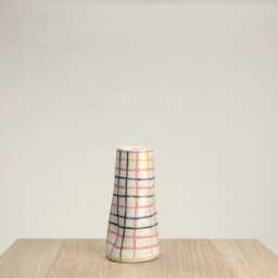 Multicoloured Check Ceramic Mini Vase, Home Decor, Housewarming Gift, Wedding Birthday Mother's Day Gift - thumbnail 2