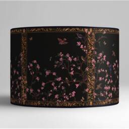 Lampshade Floor Lamp, Retro Vintage Artisanal Flowers - thumbnail 3