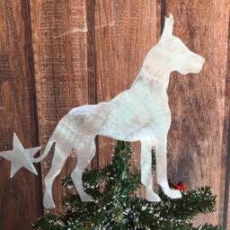 Great Dane, Dog Tree Topper, Holiday Decoration, Aluminum, Metal, Dog, Art, Christmas Lover Gift