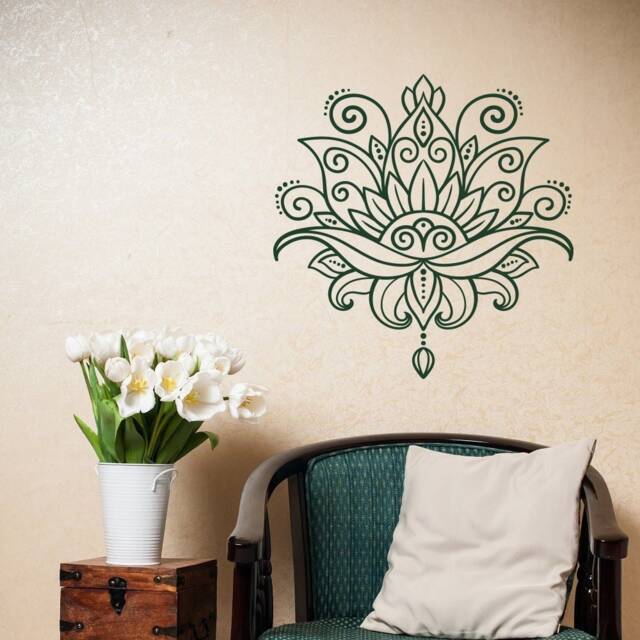 Lotus Mandala Vinyl Wall Decal Boho Moroccan Bedroom Decor #95 - image 1