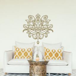 Lotus Mandala Vinyl Wall Decal Boho Moroccan Bedroom Decor #95 - thumbnail 3