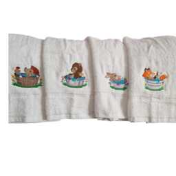 Embroidered Woodland Animal Fox Hand Towel - thumbnail 2