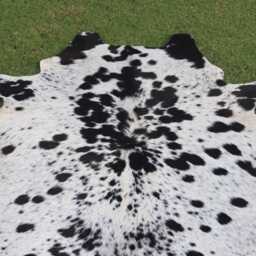 Cowhide Rugs-Exclusive Black & White Cow Skin Rug-Large Rug-Brazilian Area Rug-Natural Hair On Rugs-Luxury - thumbnail 2