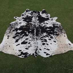 Cowhide Rugs-Exclusive Black & White Cow Skin Rug-Large Rug-Brazilian Area Rug-Natural Hair On Rugs-Luxury - thumbnail 3