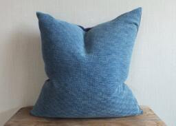 Hmong Pillow Blue Decorative Throw Cushion Indigo Batik Accent Block Print Ethnic Tribal Living Room Sofa Home Decor Couch Floor - thumbnail 1