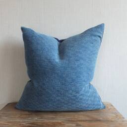 Hmong Pillow Blue Decorative Throw Cushion Indigo Batik Accent Block Print Ethnic Tribal Living Room Sofa Home Decor Couch Floor - thumbnail 2