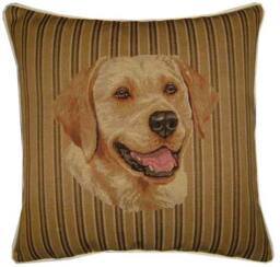Labrador Head Stripe Tapestry Cushion Cover - thumbnail 1