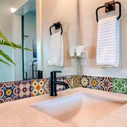 Backsplash Black & White Tile Stickers Bathroom Decals Mexican Tile Set Of 24 Decals Wall Mural Kitchen D - thumbnail 3