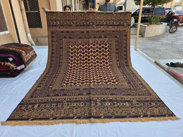 7x10 Ft Herati Handmade Afghan Wool Kilim Rug, Home Decor Living Room Covering - image 1