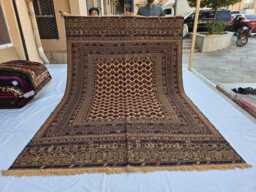 7x10 Ft Herati Handmade Afghan Wool Kilim Rug, Home Decor Living Room Covering - thumbnail 1