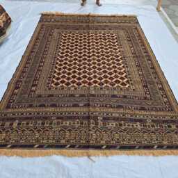 7x10 Ft Herati Handmade Afghan Wool Kilim Rug, Home Decor Living Room Covering - thumbnail 2