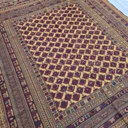 7x10 Ft Herati Handmade Afghan Wool Kilim Rug, Home Decor Living Room Covering - thumbnail 3