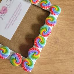 Rainbow Swirl Wooden Button Photo Frame 4 X 6 Inches - thumbnail 4