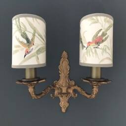 Augustine Hummingbirds - Handmade, Candle Clip Half Shield Lampshade For Wall Lights - thumbnail 1