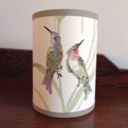 Augustine Hummingbirds - Handmade, Candle Clip Half Shield Lampshade For Wall Lights - thumbnail 3