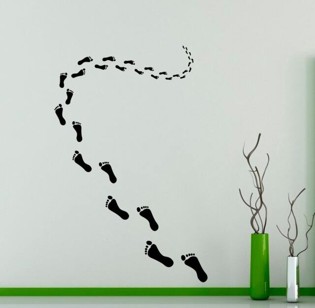 Footprints Wall Vinyl Decal Walking Sticker Traces Legs Home Interior Kids Room Decor Art 2(Frt - image 1