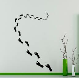 Footprints Wall Vinyl Decal Walking Sticker Traces Legs Home Interior Kids Room Decor Art 2(Frt - thumbnail 1