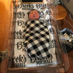 Personalized Baby Name Blanket Gift Custom Coming Home Gender Neutral Hospital Shower New Mom Js08 - thumbnail 1
