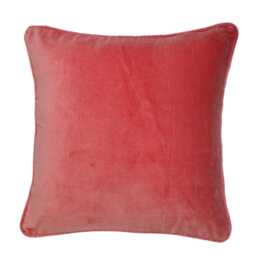 Handmade Cotton Velvet Cushion Cover 1 Piece Blush Pink Pillow With Piping - thumbnail 3