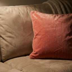 Handmade Cotton Velvet Cushion Cover 1 Piece Blush Pink Pillow With Piping - thumbnail 2