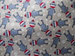 Madieb Cute Sock Monkeys Fitted Crib Or Toddler Bed Sheet - thumbnail 2