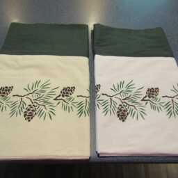 Hand Stenciled Pine Cone Valance Rustic Cabin Decor - thumbnail 3