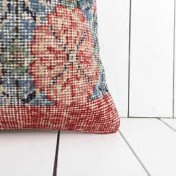 16x16 Vintage Turkish Kilim Pillow Cover, Bohemian Cushion - thumbnail 2